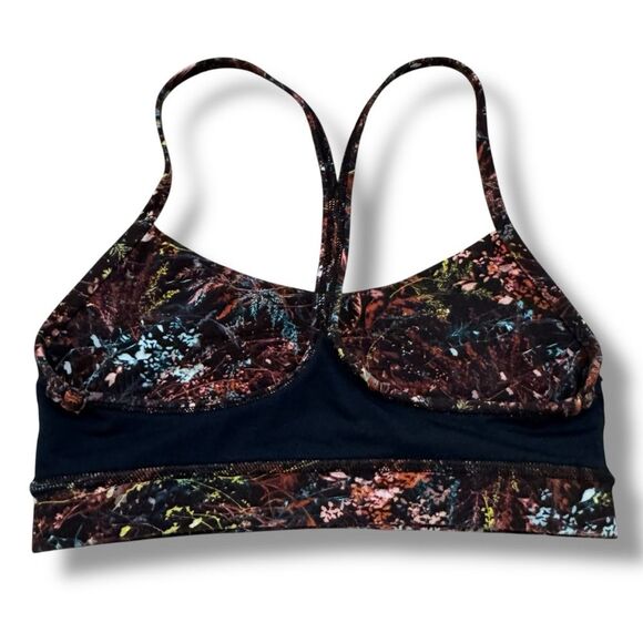 Lululemon Flow Y Bra Foliage Overlay Multi Floral Size 4 - Picture 4 of 6